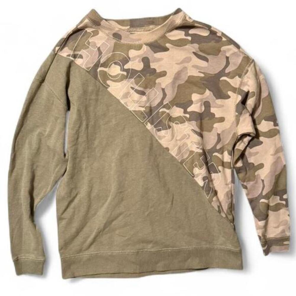Hollister Camo Logo Crewneck Sweatshirt Size XS